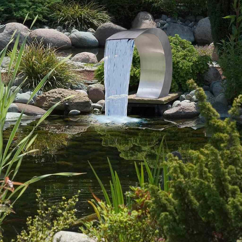 Schwalldusche Edelstahl Schwallbrause Pool Wasserschwall Schwimmbad, Silber 30x60x45 cm,ohne LED 30x