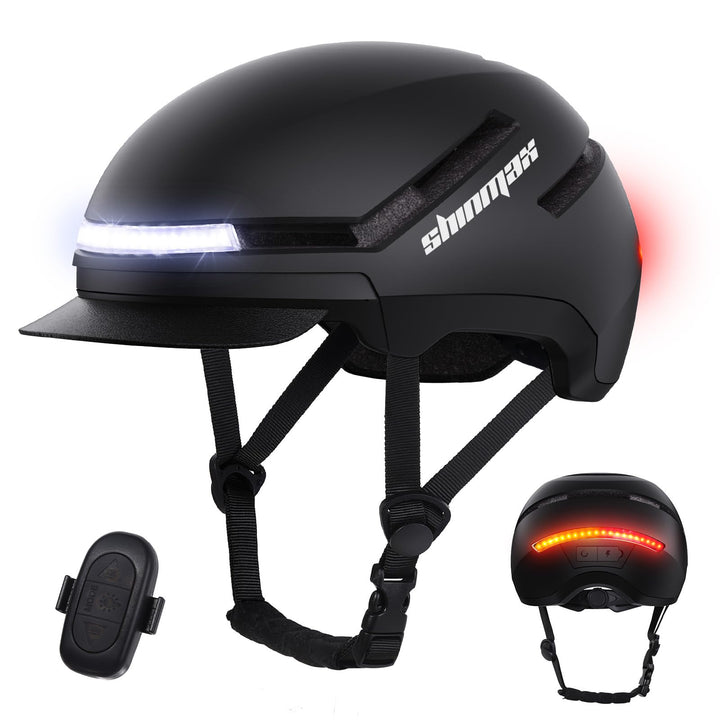 Shinmax Fahrradhelm Damen Herren mit Blinker & Licht, Fahrrad Helm Erwachsene mit USB Wiederaufladba