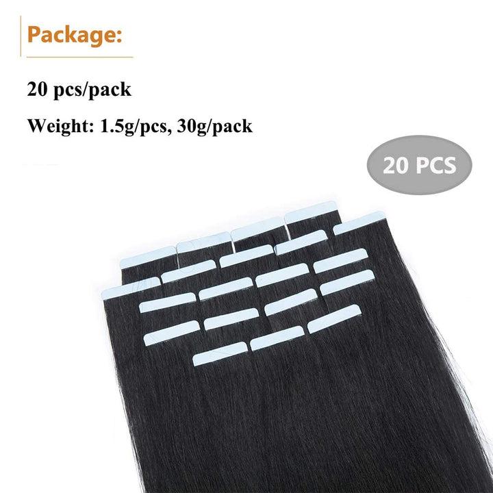 Elailite Tape Extensions Haarverlängerung - 20Stück Tape in Extensions Echthaar - Remy Real Human Ha