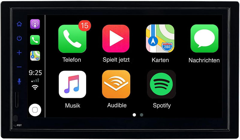Creasono Autoradio 2DIN: 2-DIN-Autoradio mit Apple CarPlay, DAB+, Freisprecher, 17,1-cm-Display (Aut