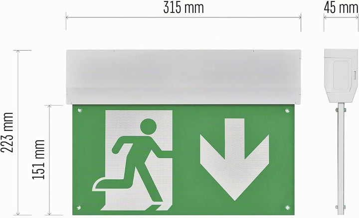 EMOS LED Notbeleuchtung, Notausgangsschild bis zu 3h Notfall-Modus, Fluchtwegleuchte mit Manuell-Tes