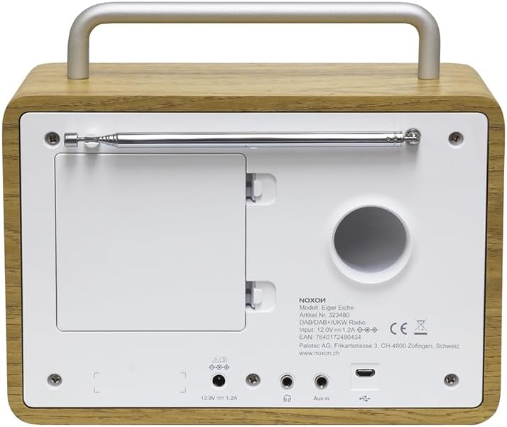 Noxon Eiger - Eiche - DAB+ und UKW-Radio, Bluetooth, Kopfhöreranschluss, Akkubetrieb möglich, Eiche