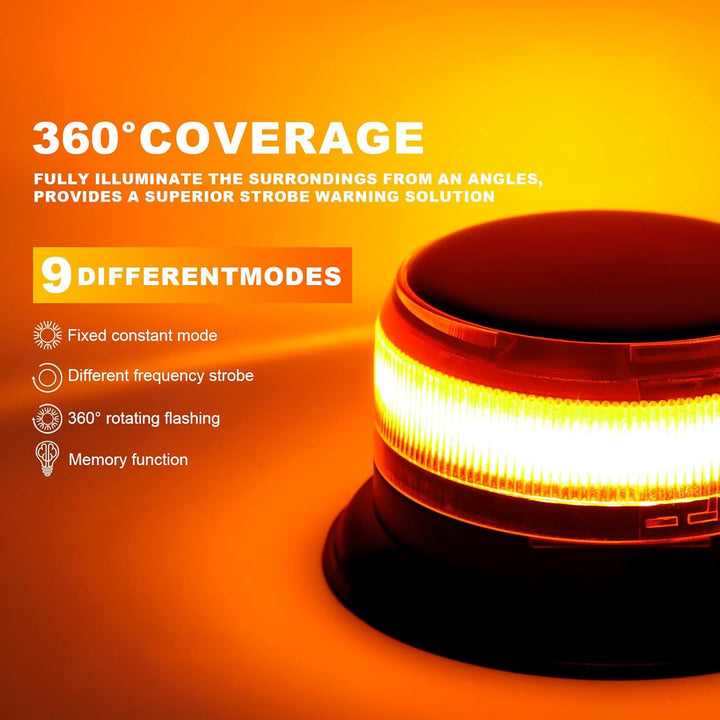 antom rundumleuchte akku Solarenergie 9 Blitzmuster 12V 24V Gelb Warnleuchte led Magnet mit 3 Meters