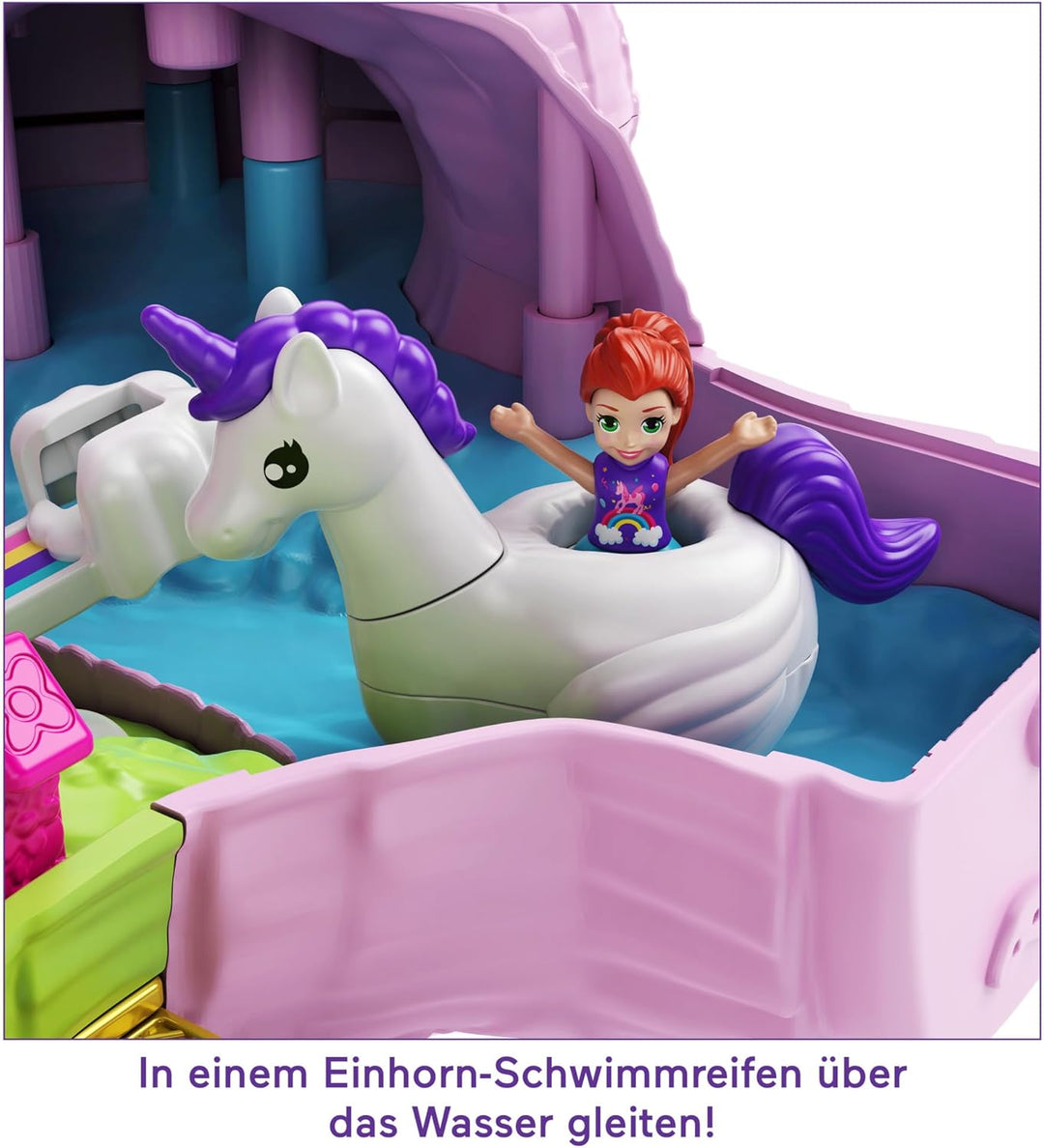 Polly Pocket HJN76 - Flamingo-Party, grosses Spielset mit 26 Überraschungen, Pop + Swap-Funktion, Tr