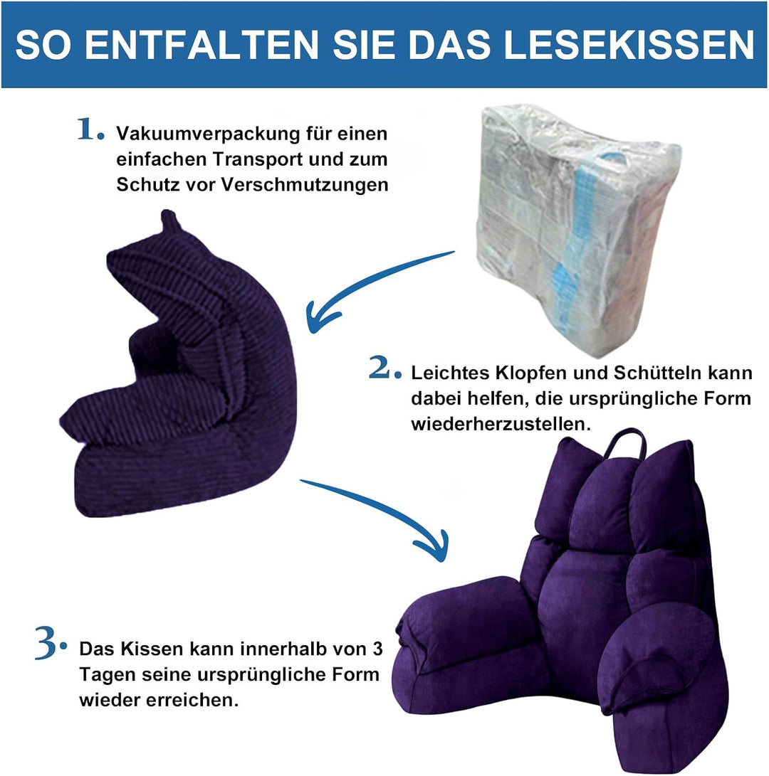 Lesekissen Bett mit Rückenlehne, Rückenkissen Sofa &amp; Bett Erwachsene | Lesekissen für Bett &amp; Sofa, R