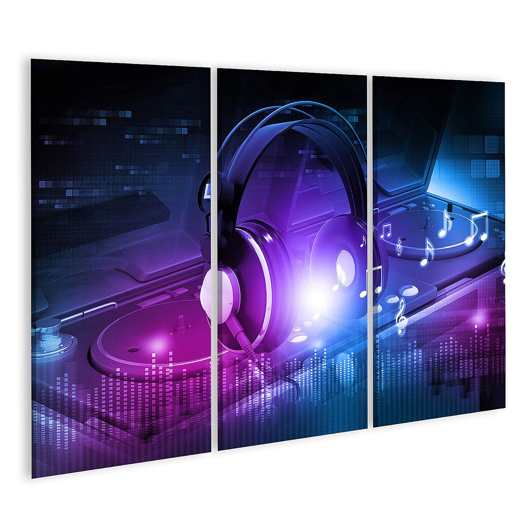 islandburner Bild auf Leinwand Dj Mixer Mit Kopfhörer Dj Party Hintergrund Bilder Wandbilder Poster