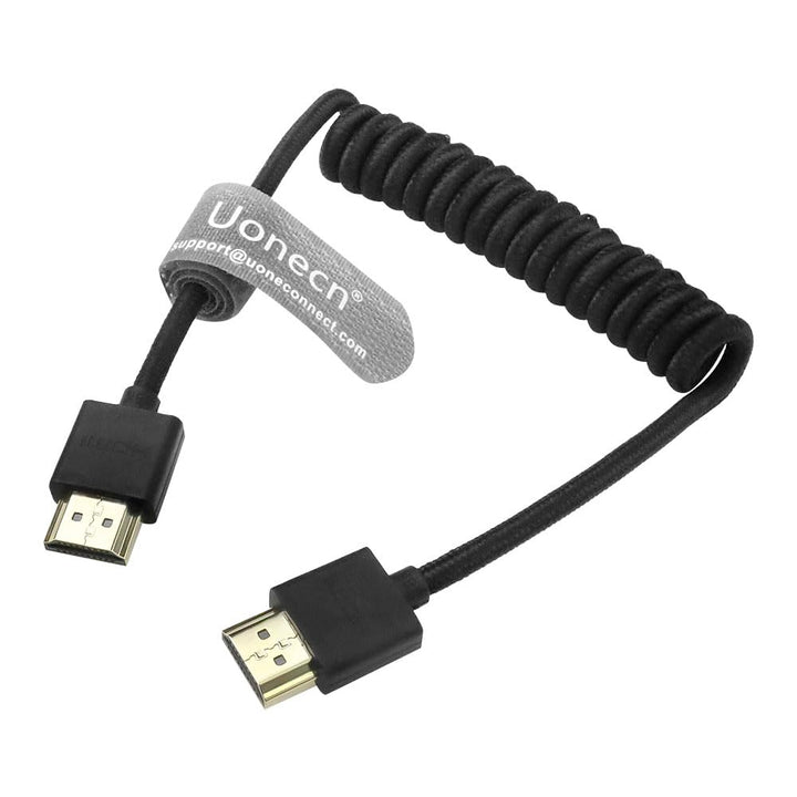 Uonecn HDMI 2.1 8K 60Hz 48Gbps High Speed Spiralkabel Kabel für Kamera &amp; Monitor, kompatibel mit Ato