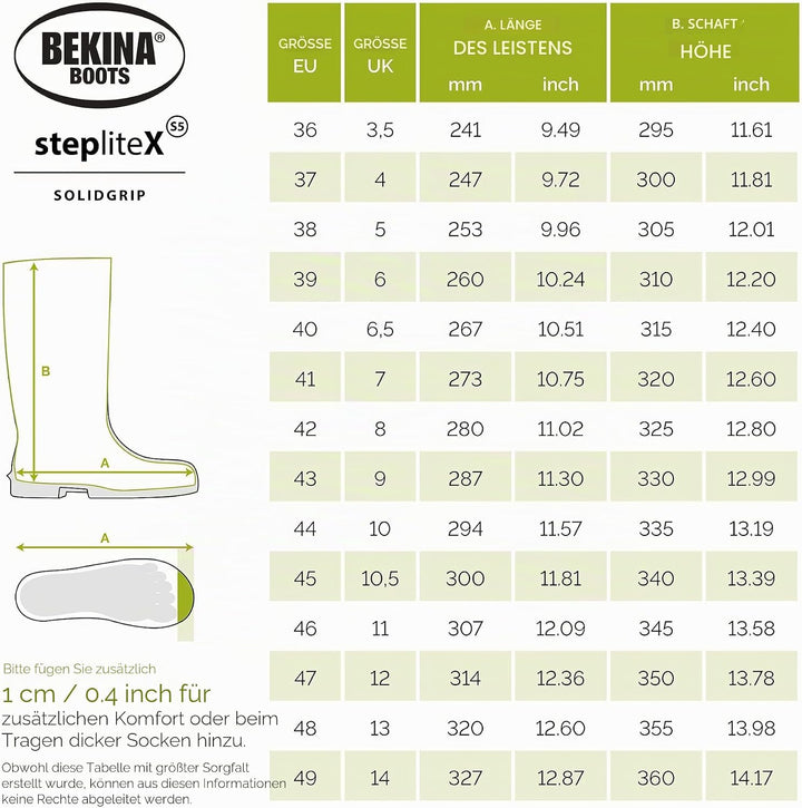 Bekina Steplite X S5 Robuste Sicherheitsstiefel für Herren und Damen mit Stahlkappe und Stahlsohle,