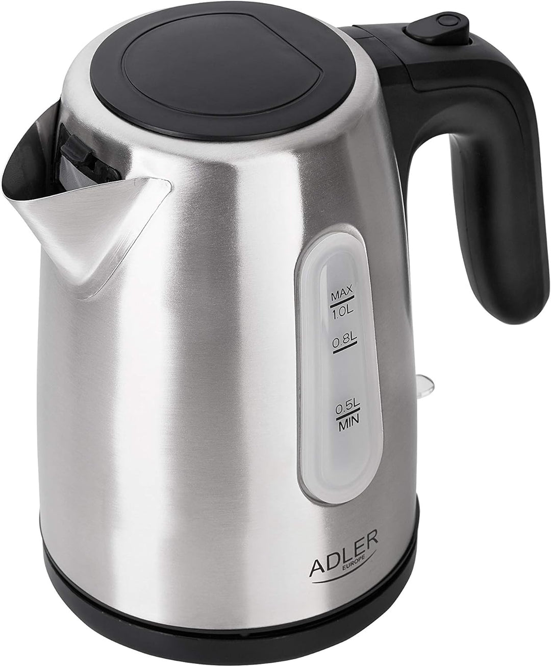Adler Wasserkocher aus Metall mit einer Kapazität von 1 Liter und 1200 W Leistung AD 1273, 1630, Ede