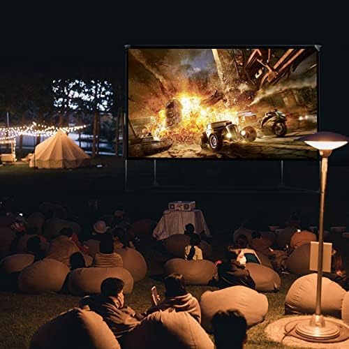 Projektion Leinwand mit Stand 150 Zoll Tragbar Leinwand Beamer 16:9 HD 4K Premium knitterfreier Lein