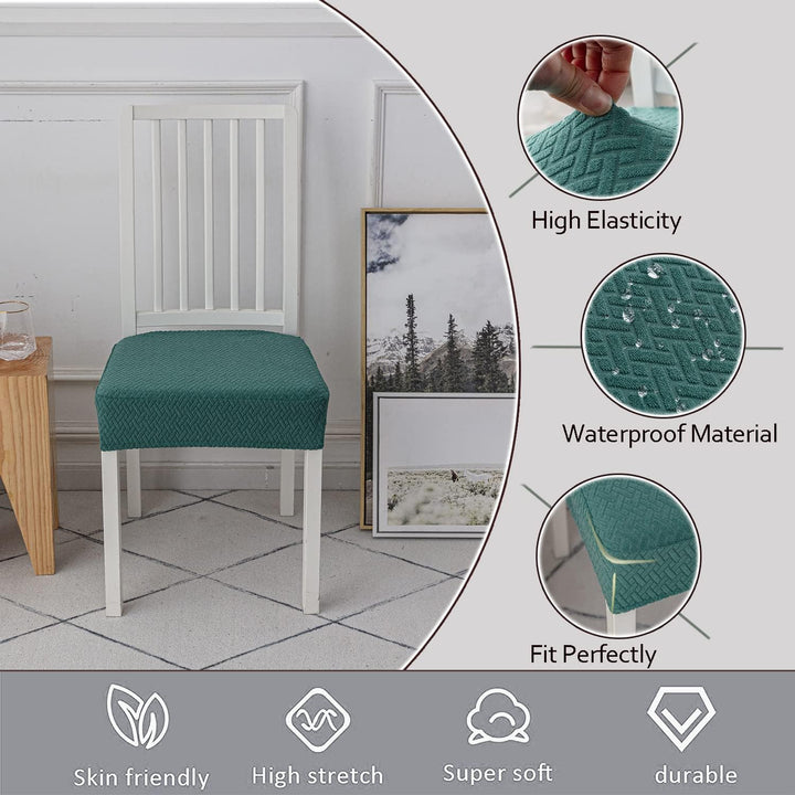 Diamantgitter Jacquard wasserdichte Stuhl Sitzbezüge für Esszimmer Stretch Stuhl Sitzkissen Schonbez