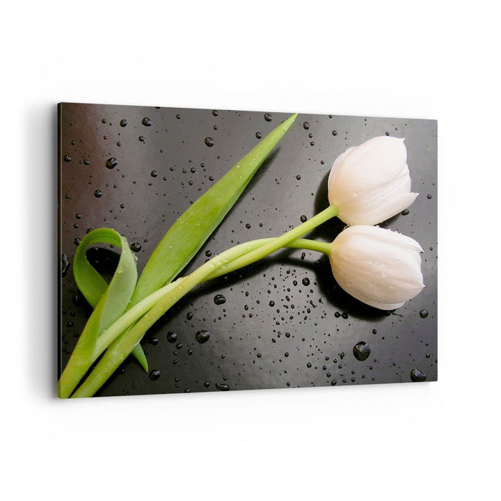 Bilder auf Leinwand 100x70cm Leinwandbild Tulpen Blume Pflanzung Pflanze Gross Wanddeko Bild Schlafz