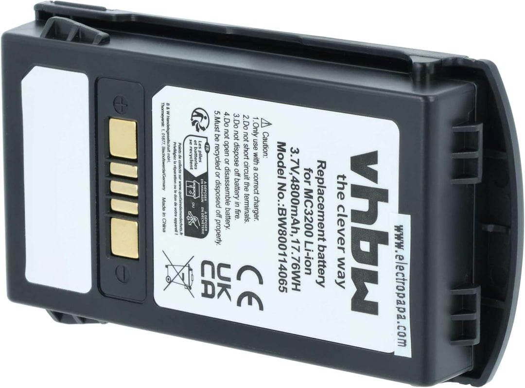 vhbw 5X Akku Ersatz für Motorola BTRY-MC32-01-01 für Barcodescanner POS (4800 mAh, 3,7 V, Li-Ion)