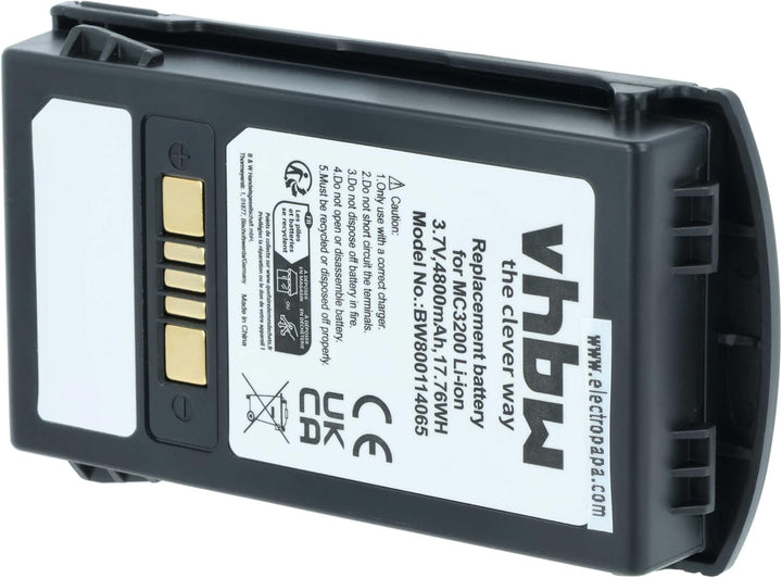 vhbw 5X Akku Ersatz für Motorola BTRY-MC32-01-01 für Barcodescanner POS (4800 mAh, 3,7 V, Li-Ion)