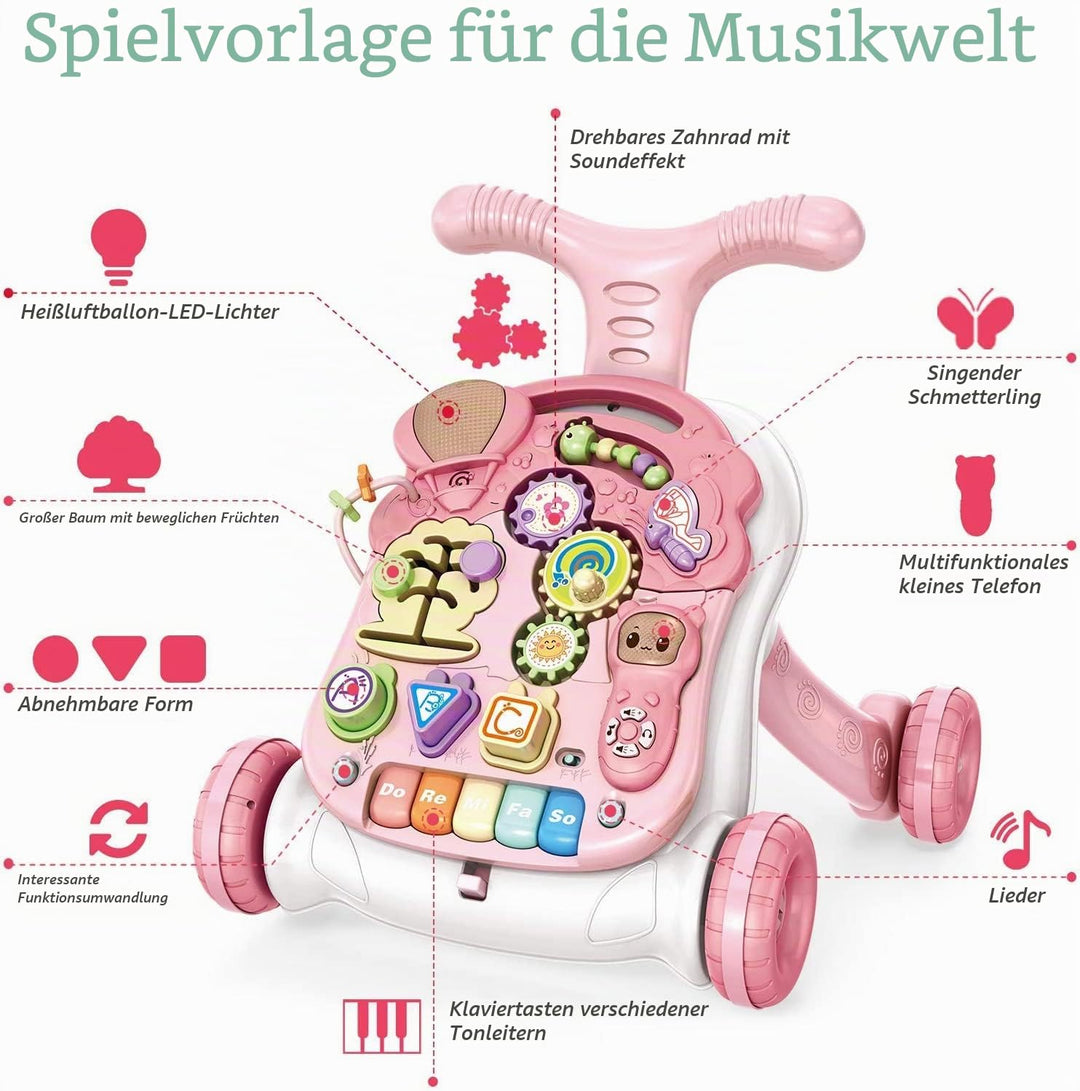 Lauflernhilfe, Baby-Früherziehungs-Aktivitätszentrum im Sitzen und Stehen, Verstellbarer Baby Speed