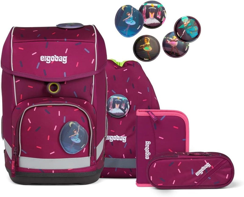 ergobag cubo Set - ergonomischer Schulrucksack, Set 5-teilig Einheitsgrösse Der NussknackBär -