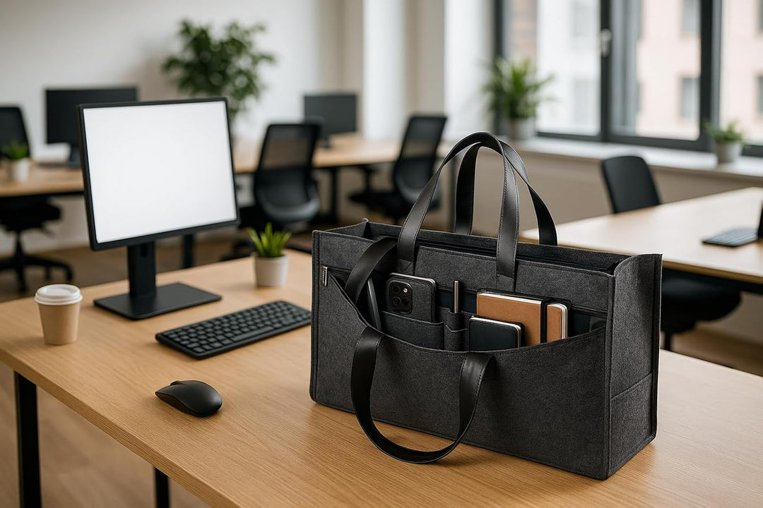 46228 Desk Sharing Tasche SUMBA, Arbeitstasche aus rPET-Filz, Umhängetasche für einen mobilen Arbeit