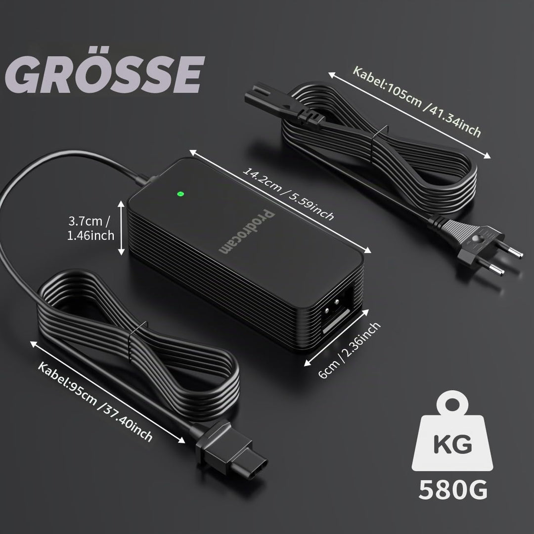 Prodrocam 53,5V 2A Ladegerät für NIU KQi3, 46,8V Akku Ladegerät für NIU KQi3 Pro / KQi3 Max / KQi3 S
