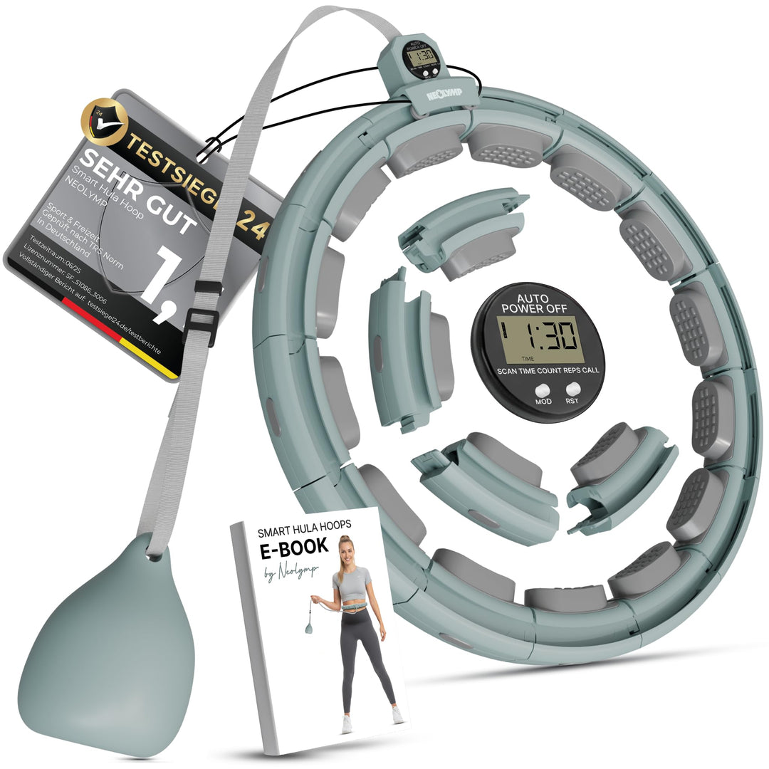 NEOLYMP Smart Hula Hoop Reifen Erwachsene – Hula Hoop leise mit integriertem Tracking für Zeit, Umdr