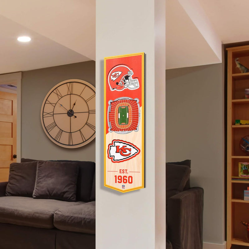 YouTheFan NFL 3D Stadion Banner, 15,2 x 48,3 cm Kansas City Chiefs, Kansas City Chiefs