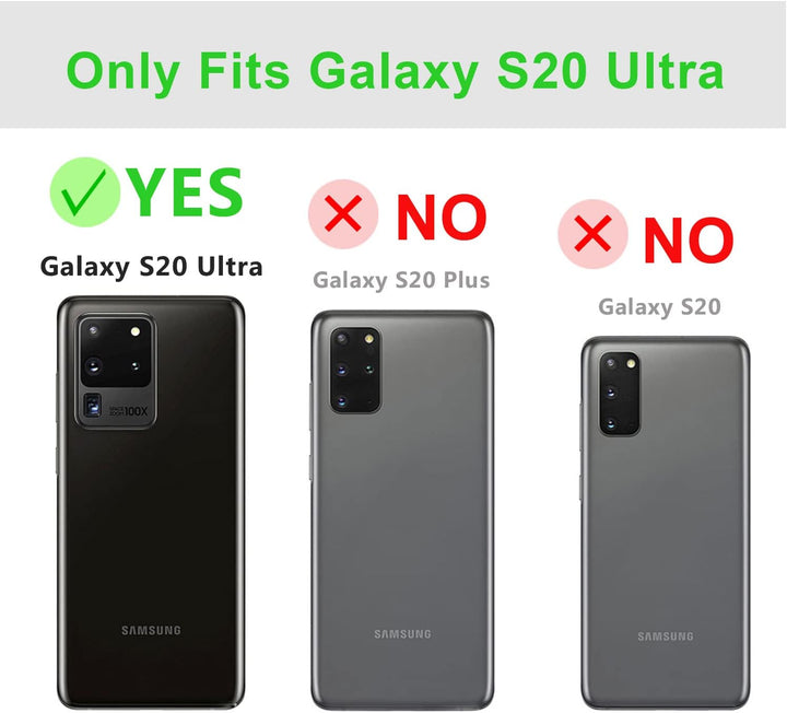 LENSUN Echtleder Hülle für Samsung Galaxy S20 Ultra, Handyhülle [Echtes Leder] [Magnetverschluss] [K