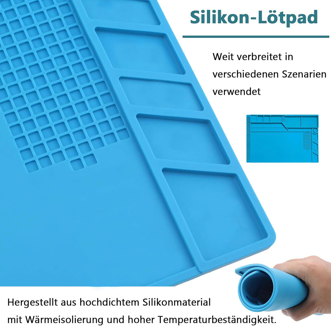 Magnetische Lötmatte, 55x 35cm Magnetische Elektronik Reparaturmatte, Silikon Lötmatte, Hitzebeständ