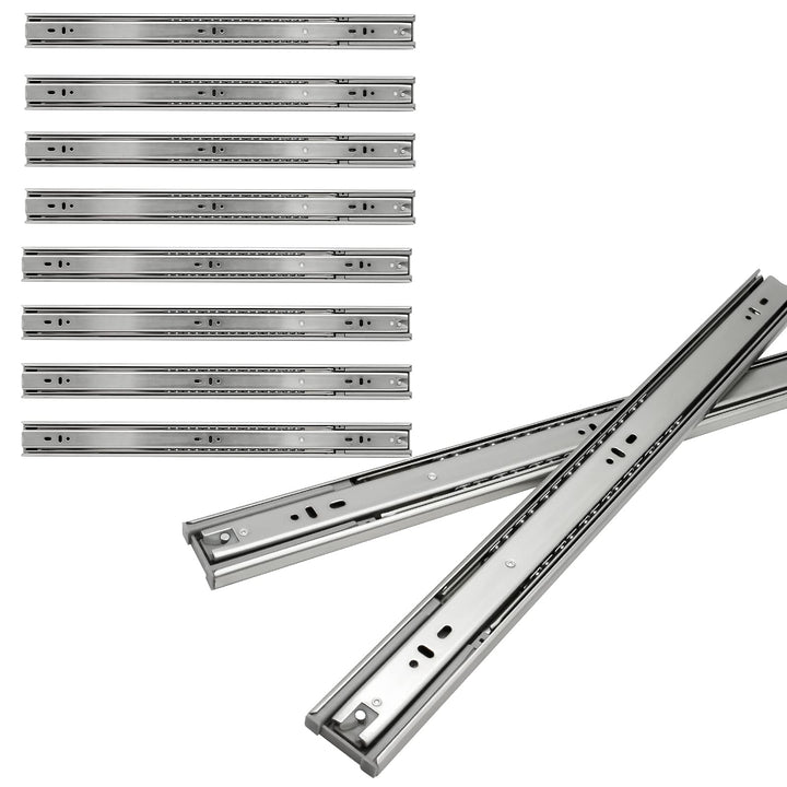 Tubiaz 4 Paar(8 Stück) Schubladenschienen 600mm mit Rillenkugellager, H 1.2 * 1.2 * 1.5mm, für Schub
