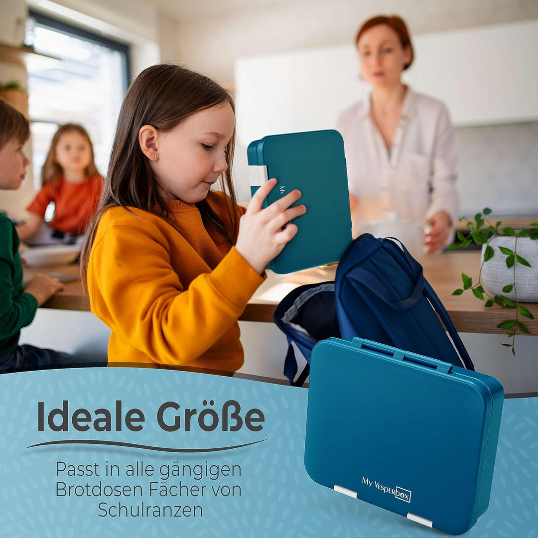 My Vesperbox® Brotdose für Kinder mit Fächern [JIN] - Lunchbox mit Trennfächern - Bento Box - Jausen