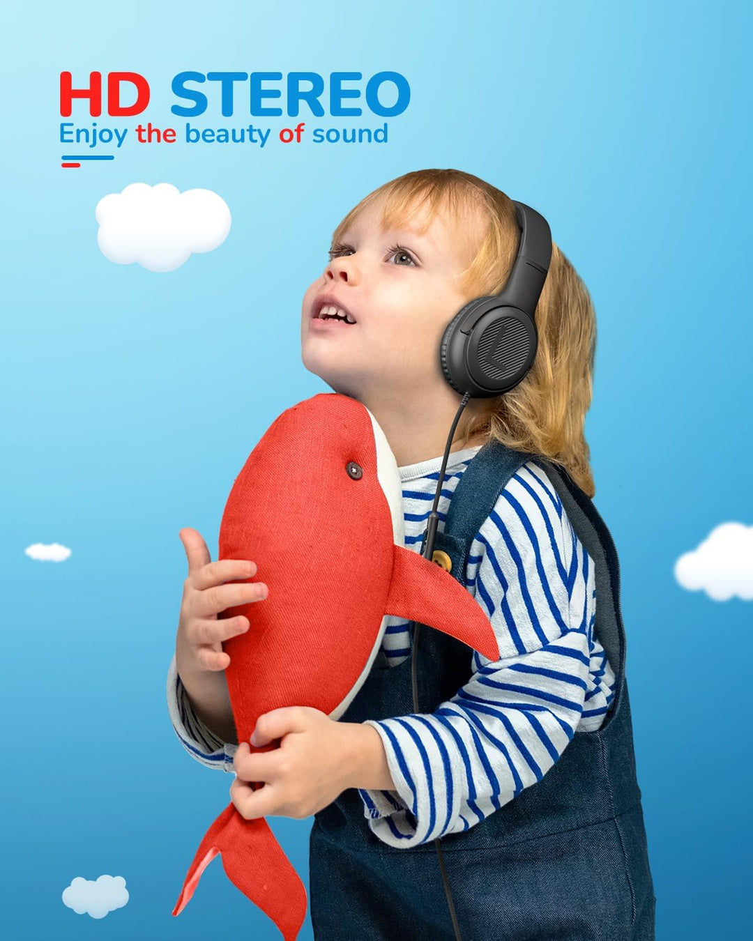 awatrue Kinder Kopfhörer, Kabel Kinderkopfhörer mit Mikrofon, Over Ear Kopfhörer Kinder für Schule/R