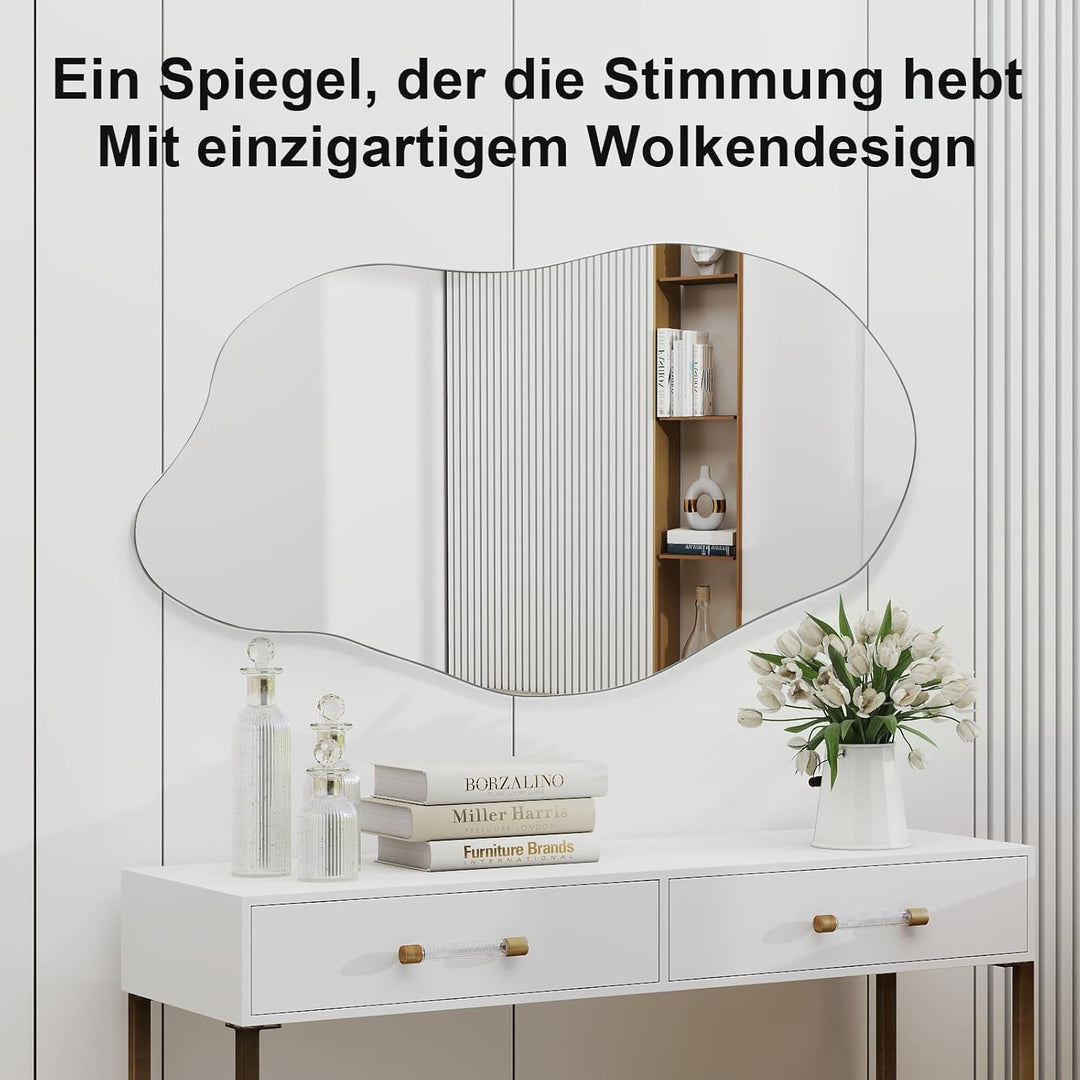 AllRight Asymmetrischer Wandspiegel - Rahmenloser Glas Spiegel in Organischer Asymmetrischer Form, M