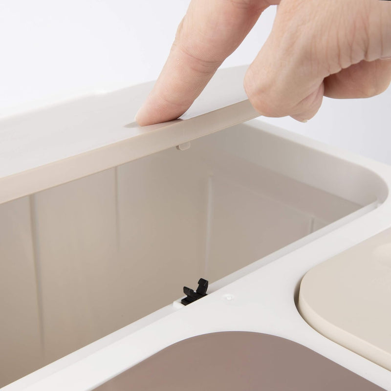 ONVAYA® Mülltrennsystem Ben | Mülltrennung mit mehreren Fächern | Mülleimer in creme-weiss | Abfalle