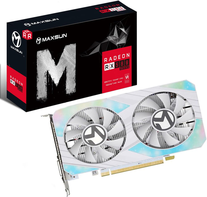 maxsun Grafikkarten AMD Radeon RX 580 8GB 2048SP GDDR5 Computer Video Grafikkarte GPU für PC Gaming