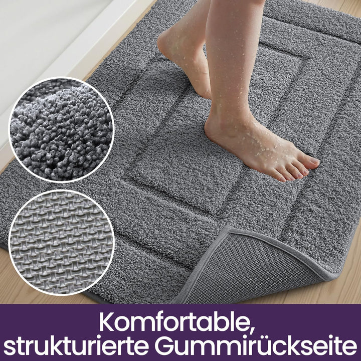 DEXI Badteppich rutschfeste,weicher Badezimmerteppich Wasserabsorbierend Badematte maschinenwaschbar