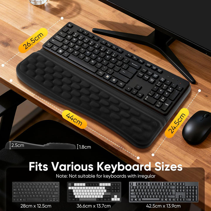 Handballenauflage Tastatur,Handstütze Tastatur Handauflage Ergonomisch,Memory-Schaum Rutschfest Tast