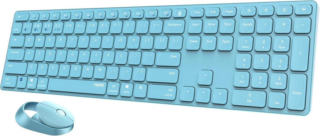 Rapoo 9750M kabelloses Tastatur-Maus Set Wireless Deskset 1600 DPI Sensor wiederaufladbarer Akku fla