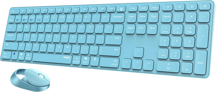 Rapoo 9750M kabelloses Tastatur-Maus Set Wireless Deskset 1600 DPI Sensor wiederaufladbarer Akku fla