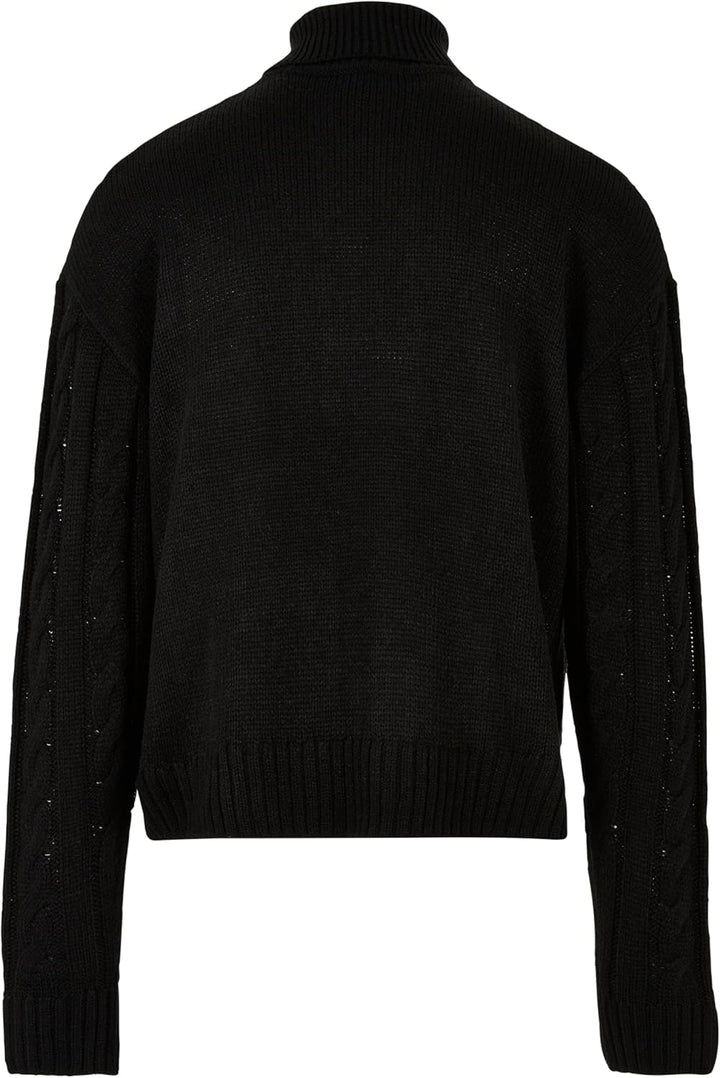 Urban Classics Herren Boxy Roll Neck Sweater Sweatshirt, Schwarz