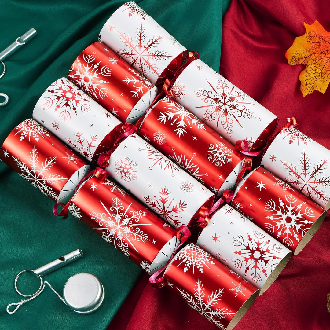JOYIN 12 Stück Weihnachtsparty-Gastgeschenke ohne Schnappverschluss, rot und weiss, Party-Tischgesch