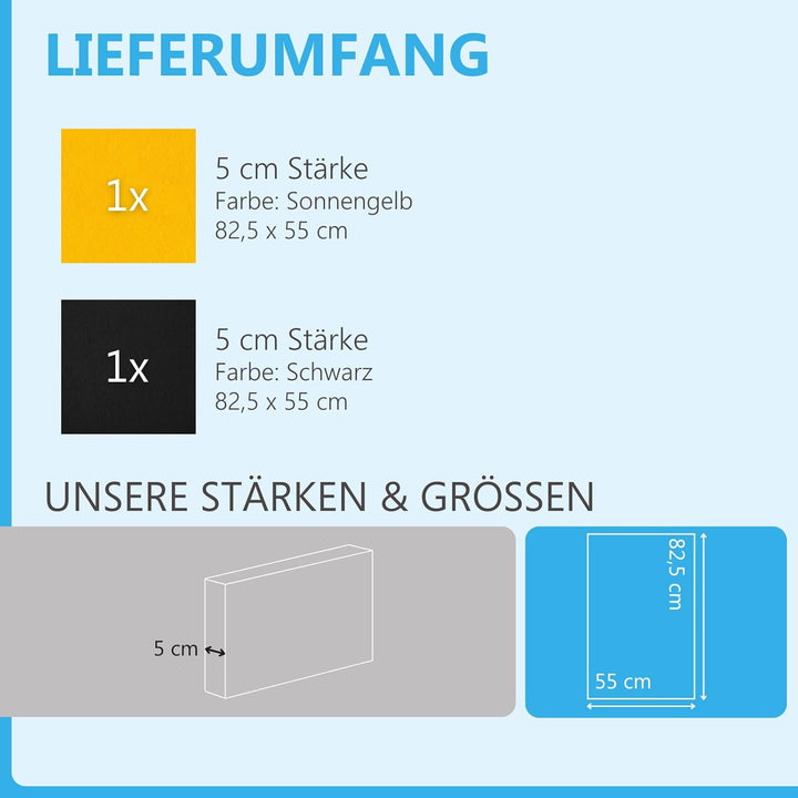 platino24 Schallabsorber COLORE aus Basotec G+ I Akustikpaneele mit Akustikfilz I 2 Wand-Paneele in