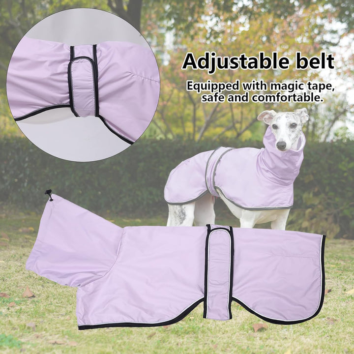 Geyecete Windhund Leicht Hundejacke Regenjacke, Hunderegenmantel Wasserdicht Verstellbar Windhundeja