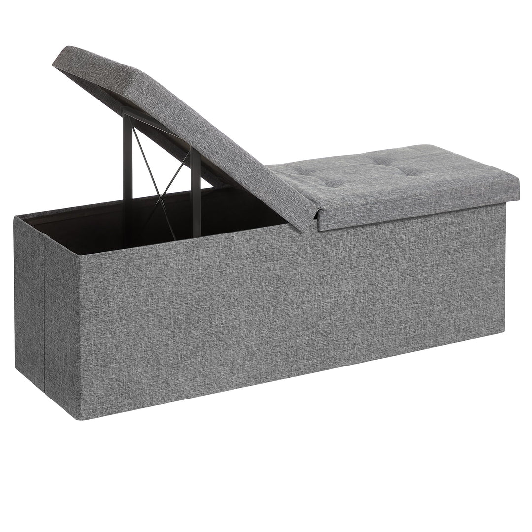 SONGMICS Sitzbank mit Stauraum, Sitztruhe mit Klappdeckel, Aufbewahrungsbox, faltbar, max. statische