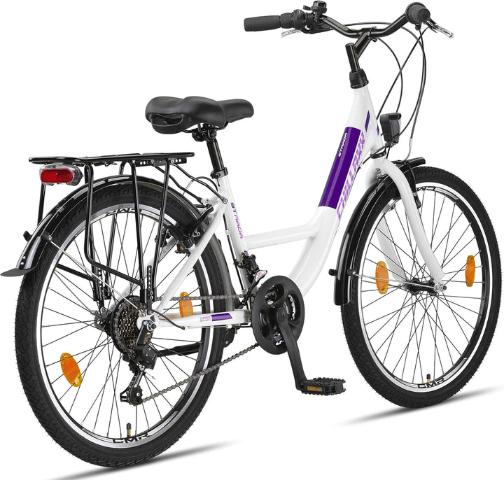 Chillaxx Bike Strada Premium City Bike in 24, 26, 28 Zoll - Fahrrad für Mädchen, Jungen, Herren und