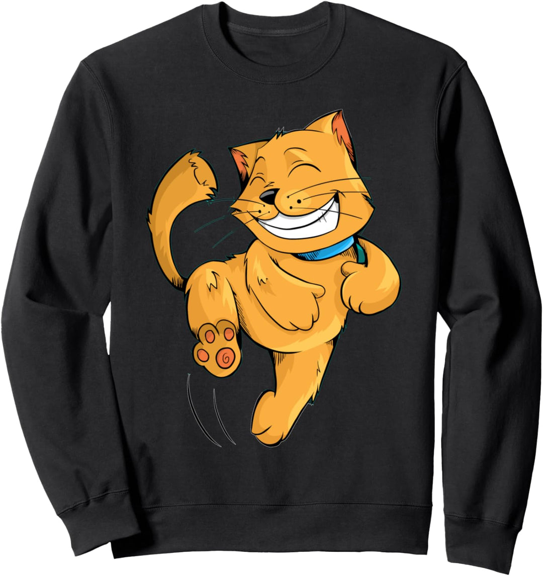 Glückliches Kätzchen tanzen | Tabby Cat Design Sweatshirt