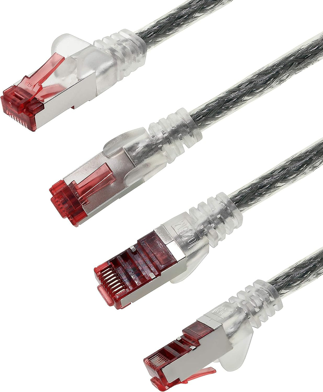 freiwerk Netzwerkkabel Cat.6 0,25m transparent - 10 x Ethernetkabel Lankabel Cat6 Lan Netzwerk Kabel