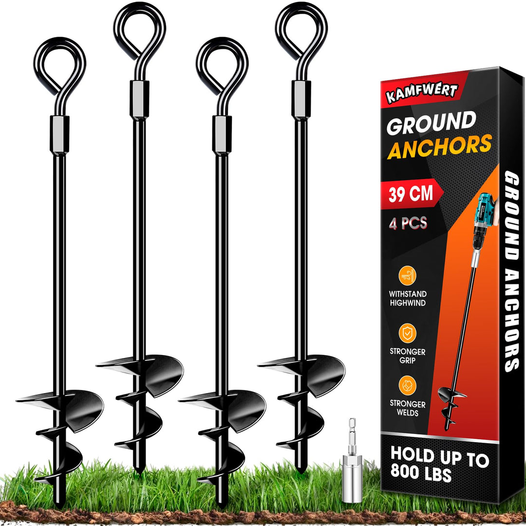 Trampolin Bodenanker Set von 4, Heavy Duty Trampolin Anchor Kit für Zelte, Schaukeln, Vordächer, Met