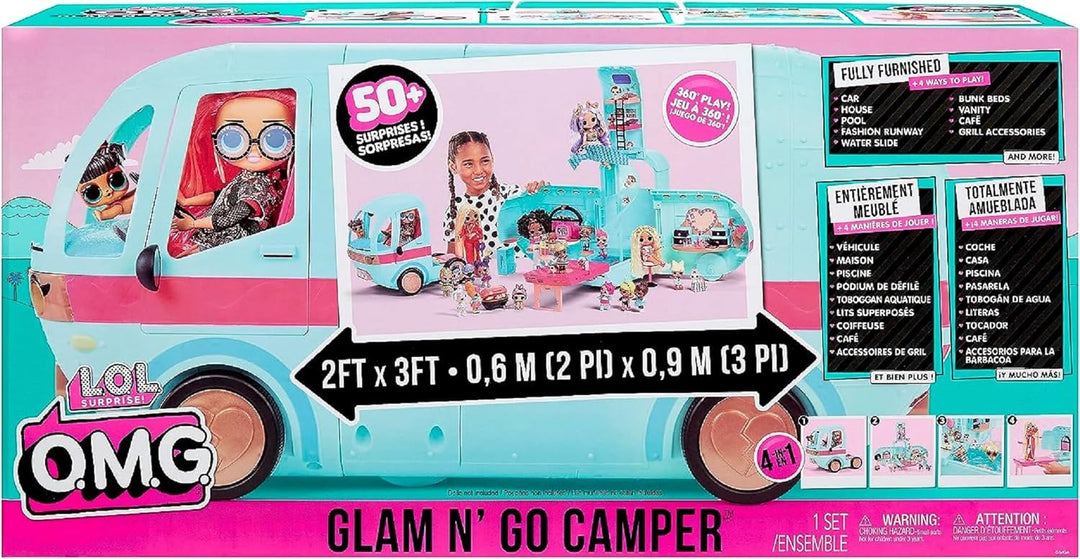 L.O.L. Surprise OMG Glam N’ Go Camper Playset with 50+ Surprises and 360° Play, Fully Furnished with