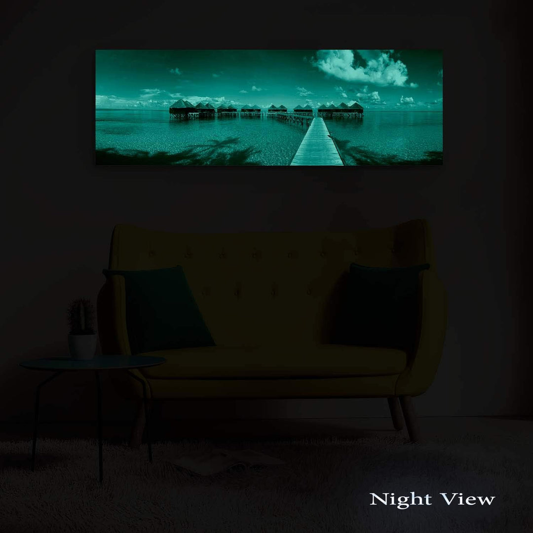 Startonight Bilder Insel im Paradies, Leinwandbilder Moderne Kunst, Strand Wanddeko Kunstdrucke, Wan