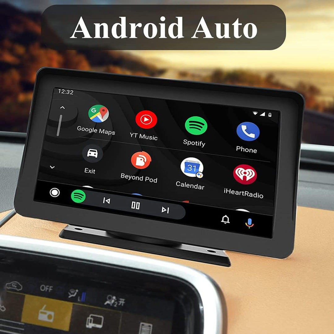 WEPARTICULAR Kabelloser Apple Carplayer Android Auto Monitor, 7-Zoll-Full-HD-Touchscreen, tragbarer