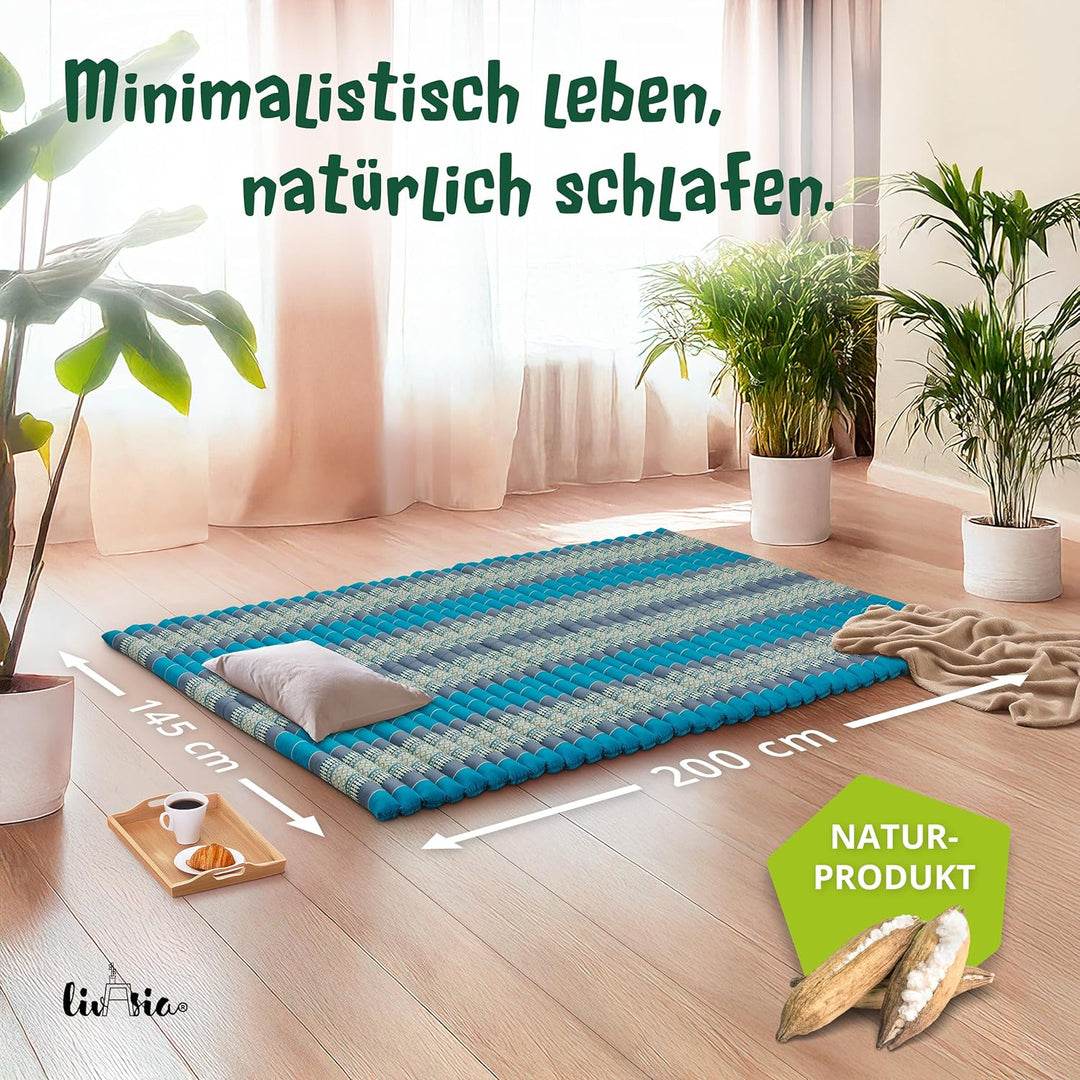 livasia Rollmatte Rollmatratze L-200x110x4,5cm, Gästebett Gästematratze 1 Person, Reisebett Kofferra