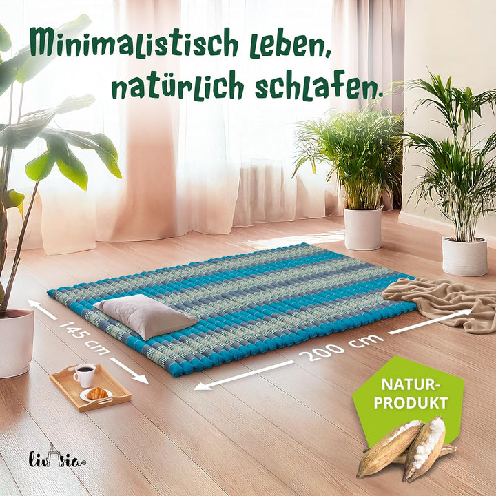 livasia Rollmatte Rollmatratze L-200x110x4,5cm, Gästebett Gästematratze 1 Person, Reisebett Kofferra